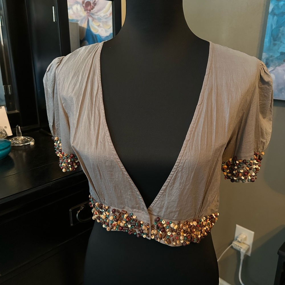 Embellished Tan Women's Shrug